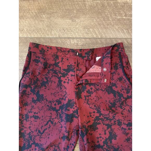 Banana Republic Lightweight Burgundy Print Dress Pant Size 8 - Picture 9 of 9